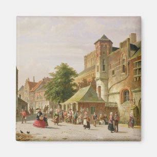 A Street Scene in Amsterdam Magnet