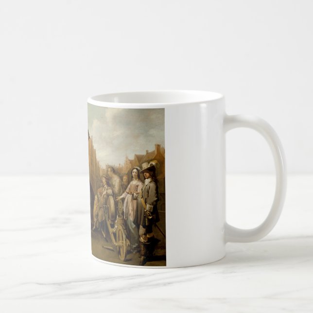 A Street Scene with Knife Grinder by Jacob Duck Coffee Mug (Right)