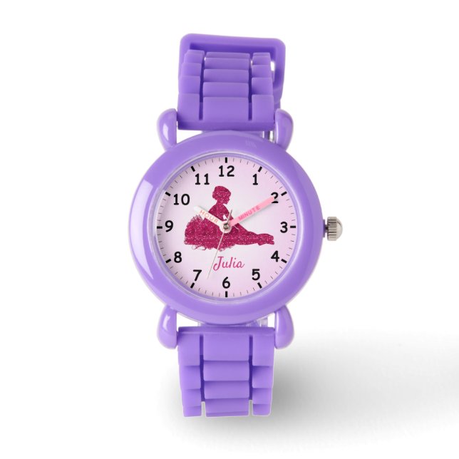 A Striking and Glittery Ballerina Personalise Watch (Front)