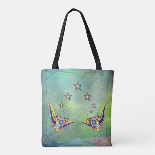 A Striking aquamarine abstract Tote Bag (Back)
