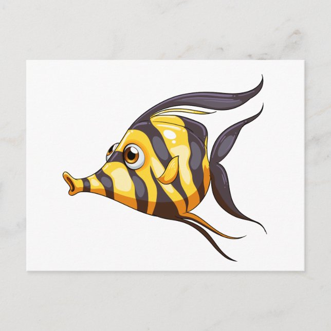 A stripe-coloured fish postcard (Front)