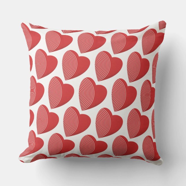 A Striped Red Heart Cushion (Front)