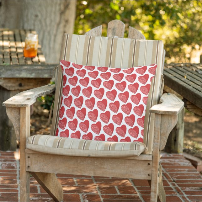 A Striped Red Heart Cushion (Chair)