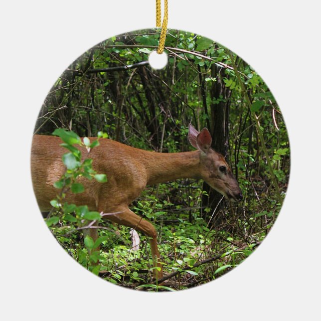 A Stroll Through the Woods Ceramic Ornament (Front)