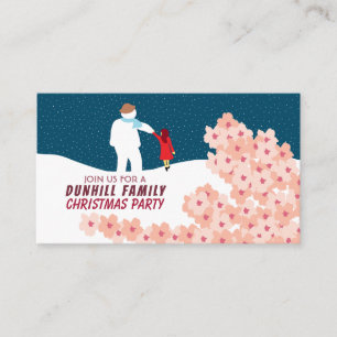 A stroll with Snowman, Christmas Party Ticket Enclosure Card