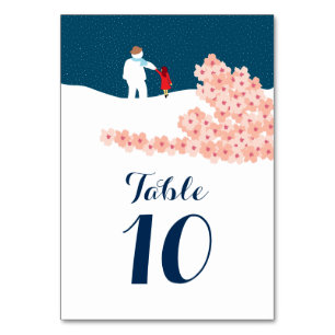 A Stroll With Snowman Christmas Table Number