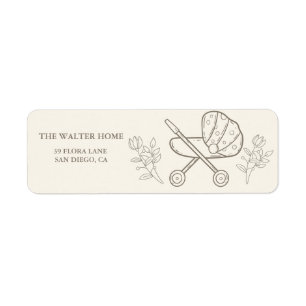 A Stroller Adventure Gender Neutral Baby Shower Return Address Label