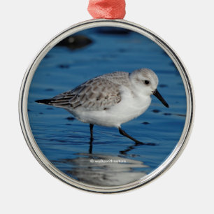 A Strolling Sanderling Metal Tree Decoration