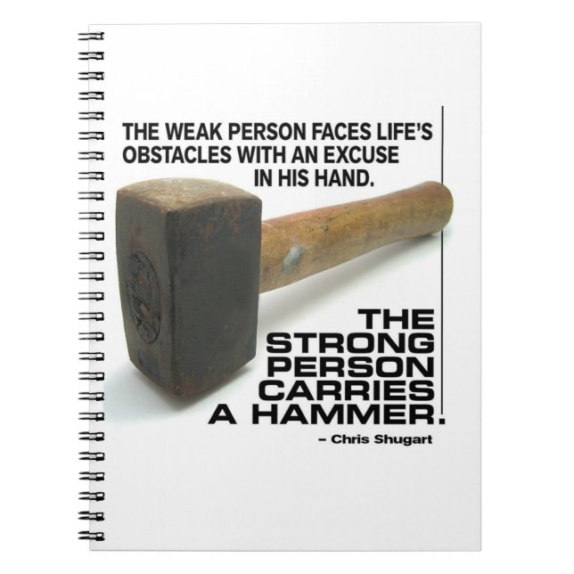 A Strong Person Carries A Hammer - Gym Workout Notebook (Front)