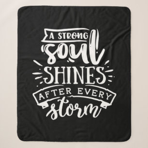 A strong soul shines after - white sherpa blanket