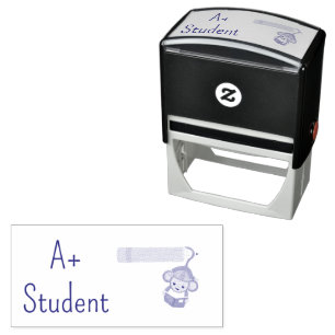 A+ Student Reading Monkey Teacher Encouragement Self-inking Stamp