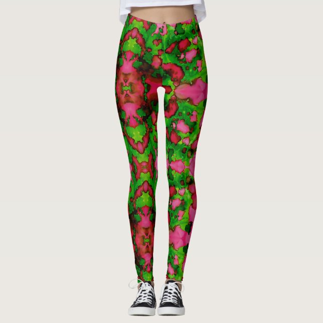 A Study in Pink & Green Leggings (Front)