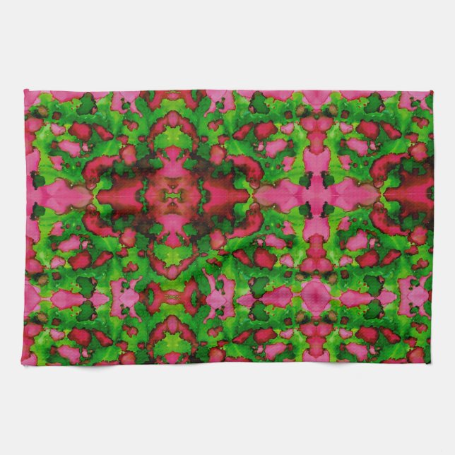 A Study in Pink & Green Tea Towel (Horizontal)