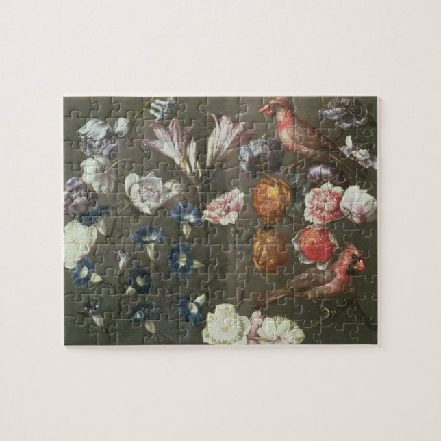 A Study of Peonies, Convolvulus, Lilies and two Fi Jigsaw Puzzle (Horizontal)