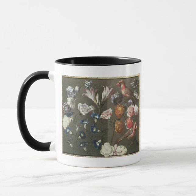 A Study of Peonies, Convolvulus, Lilies and two Fi Mug (Left)