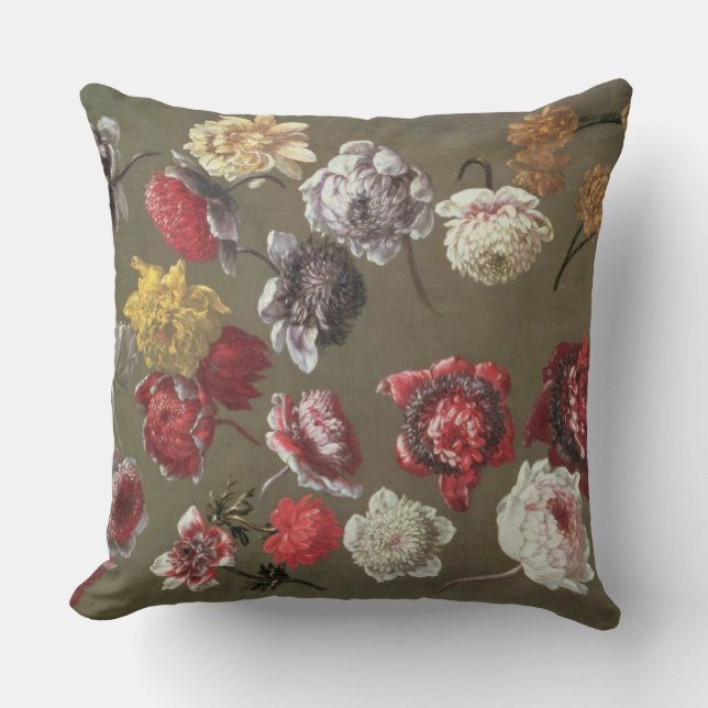 A Study of Peonies (oil on canvas) Cushion (Front)