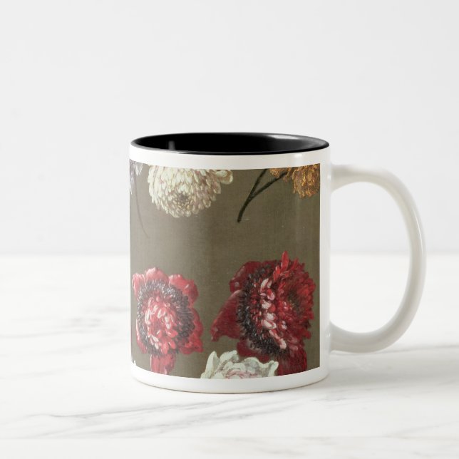 A Study of Peonies (oil on canvas) Two-Tone Coffee Mug (Right)