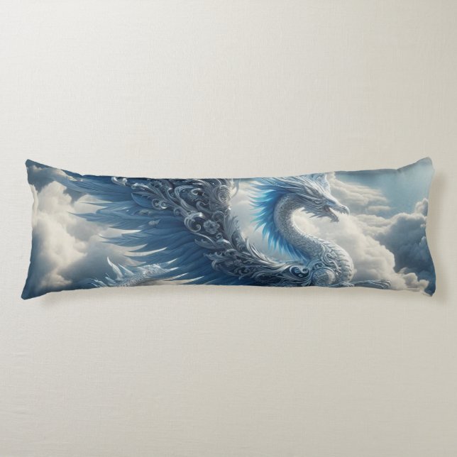 A Stunning Dragon Surrounded by Clouds  Body Cushion (Front)