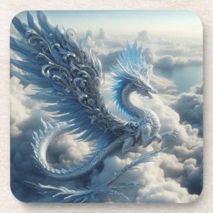 A Stunning Dragon Surrounded by Clouds Coaster