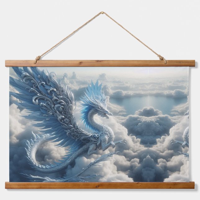 A Stunning Dragon Surrounded by Clouds  Hanging Tapestry (Front)