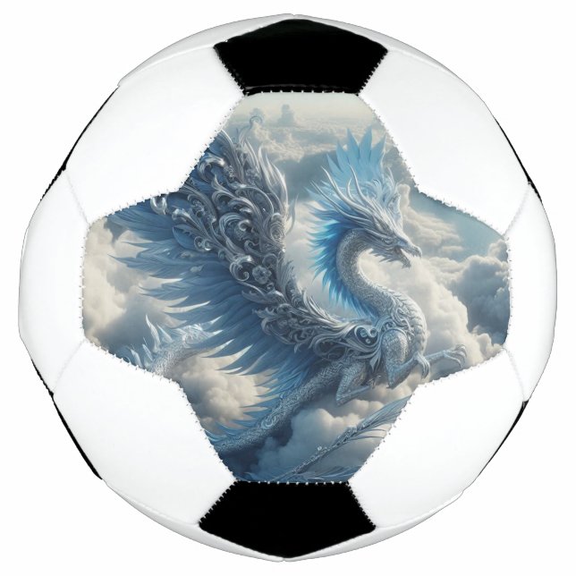 A Stunning Dragon Surrounded by Clouds  Soccer Ball (Front)