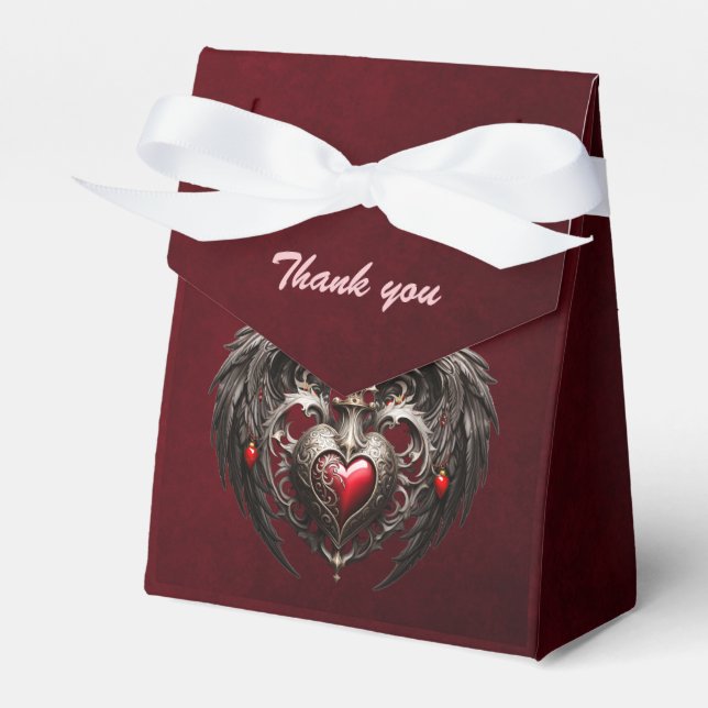 A stunning gothic heart  favour box (Front Side)