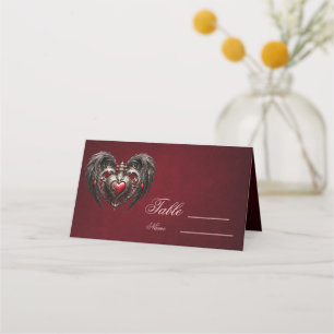 A stunning gothic heart place card