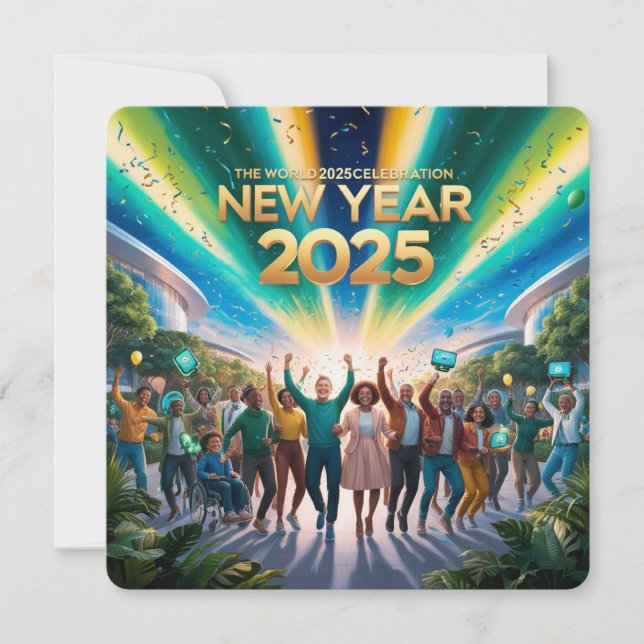 A stunning New Year 2025 greeting Holiday Card (Front)
