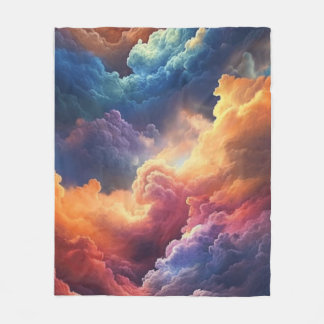 A stunning Sky Vibe dreamy Multicolored Cloudscape Fleece Blanket
