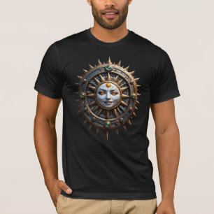 A styled futuristic Steampunk solar clock. T-Shirt