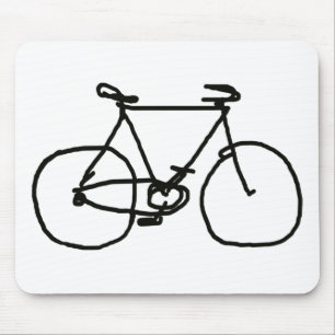 a stylised black bicycle mouse pad