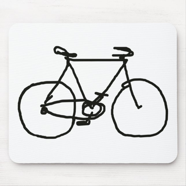 a stylised black bicycle mouse pad (Front)