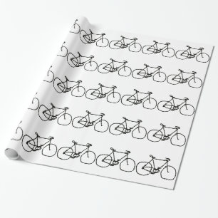 a stylised black bicycle wrapping paper