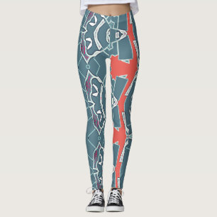 A stylish abstract "Ratti_Creative_Arts" Legging