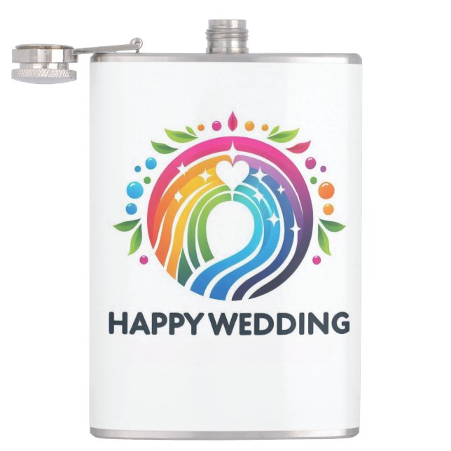 A Stylish and Personalised Wedding Gift Hip Flask (Opened)
