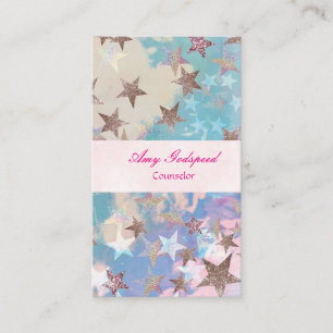 a stylish business card with shining stars