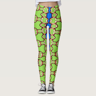 A stylish green & blue "Ratti_Creative_Arts" Leggings