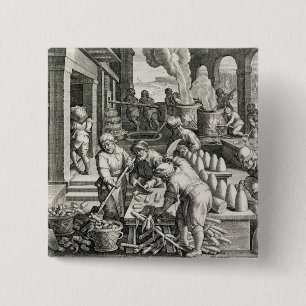 A Sugar Mill and the Production of Sugar 15 Cm Square Badge
