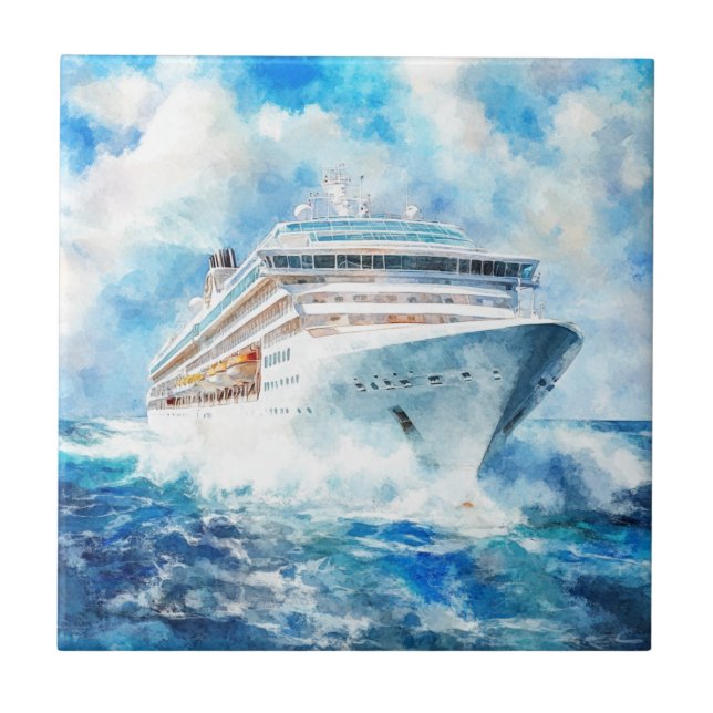 A Summer Cruise Ceramic Tile (Front)