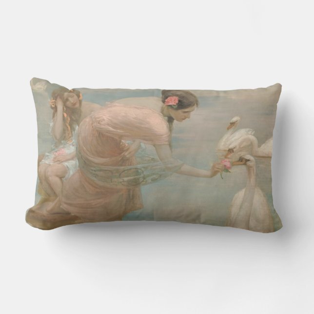 A Summer Morning by Rupert Bunny (1897) Lumbar Cushion (Front)