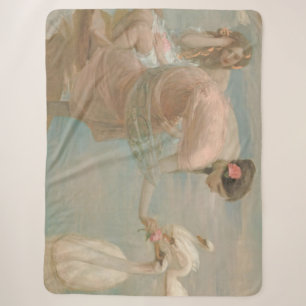 A Summer Morning by Rupert Bunny (1897) Sherpa Blanket
