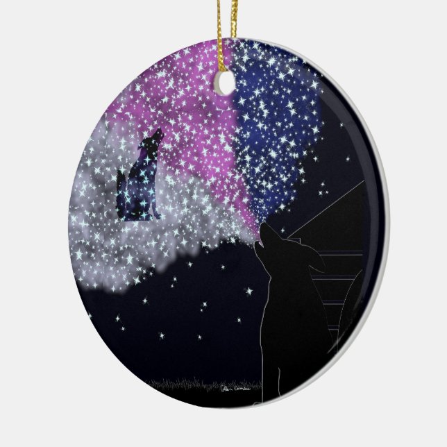 A Summer Night with Sirius  Ceramic Ornament (Left)