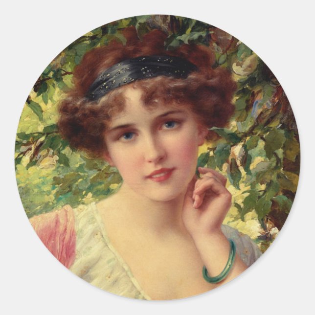 A Summer Rose Classic Round Sticker (Front)