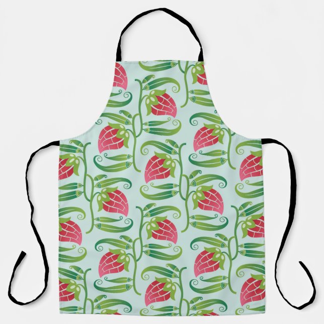 a summery seamless pattern featuring strawberries  apron (Front)