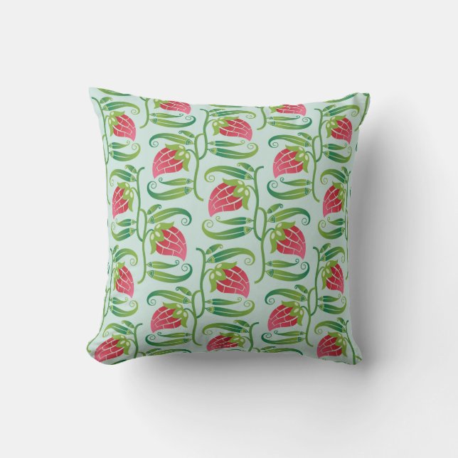 a summery seamless pattern featuring strawberries  cushion (Front)