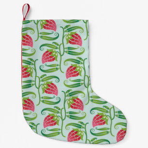 a summery seamless pattern featuring strawberries small christmas stocking