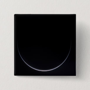 A sun-illuminated crescent of Earth 15 Cm Square Badge