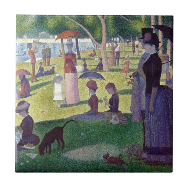 A Sunday Afternoon on La Grande Jatte by Seurat Ceramic Tile (Front)