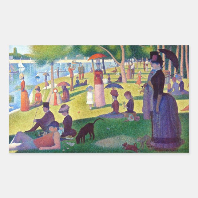 A Sunday Afternoon on La Grande Jatte by Seurat Rectangular Sticker (Front)