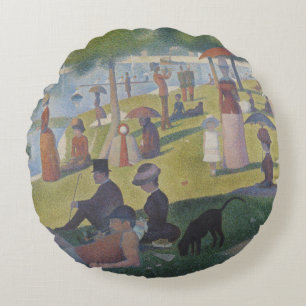 A Sunday on La Grande Jatte, Georges Seurat 1884 Round Cushion